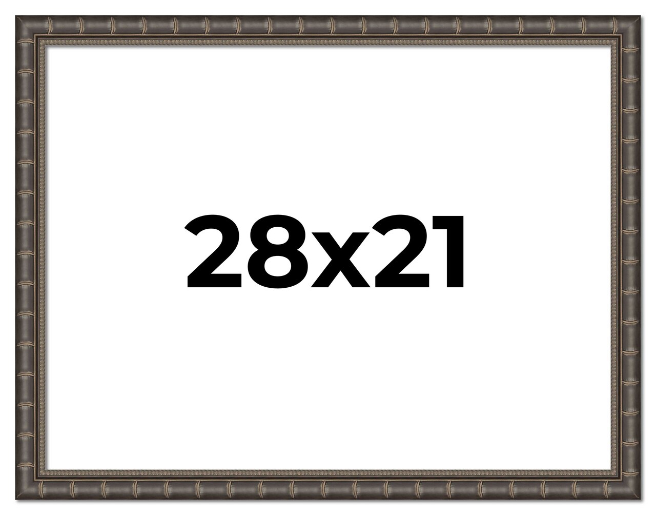 28x21 Modern Bamboo Picture Frame with UV-Resistant Acrylic & Acid Free Backing, Available in 5 Finishes - Gold, Silver, Brown, Black, and Natural